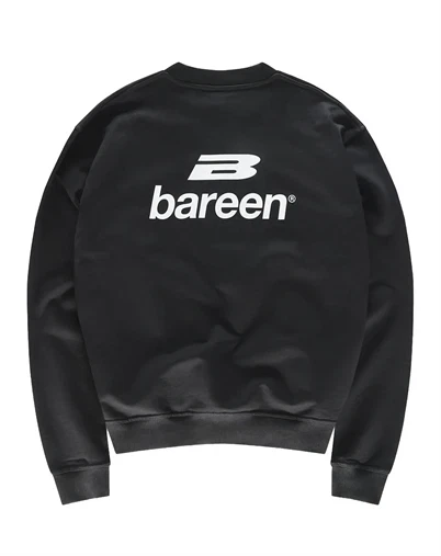 Bareen - Logo Oversized Crewneck Sweatshirt - Black